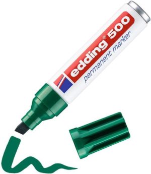 c/10 Rotulador Edding 500 verde marcador punta biselada