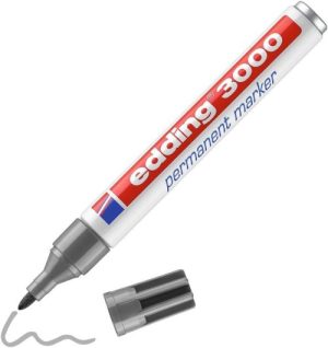 c/10 rotulador edding 3000 gris marcador permanente