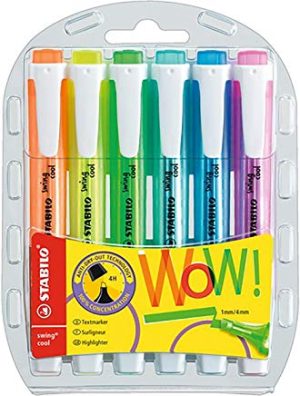 ESTUCHE 6 MARCADORES FLUORESCENTES STABILO SWING COOL