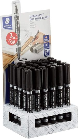 Exp 30 rotulador lumocolor duo 348 color negro doble punta