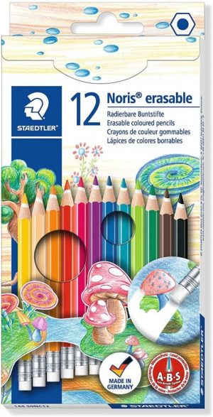 ESTUCHE 12 LAPICES COLORES BORRABLES SURTIDOS NORIS 144