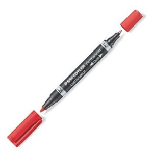 C/10 ROTULADOR LUMOCOLOR DUO 348 ROJO PUNTA F/M