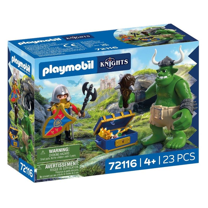 TROLL CON TESORO DE CABALLERO LEON PLAYMOBIL