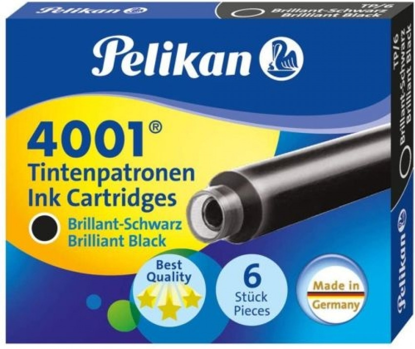 C/6 CARTUCHO TINTA PELIKAN NEGRA 4001