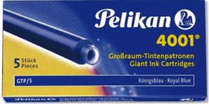 C/5 CARTUCHO TINTA PELIKAN LARGO AZUL 4001