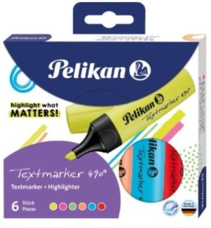 Estuche 6 marcador fluorescente textmarker 490 colores surtidos