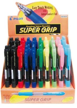 Expositor 60 boligrafos supergrip 1,0 mm. colores surtidos