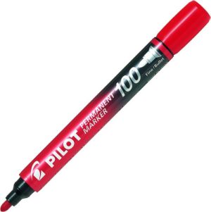 C/12 rotulador permanente pilot sc 100 color rojo punta cónica