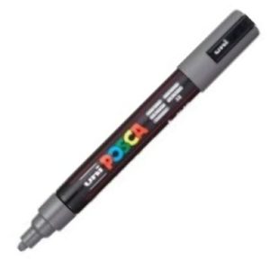 MARCADOR UNI-POSCA PC5M COLOR GRIS PROFUNDO PUNTA 1.8-2.5MM