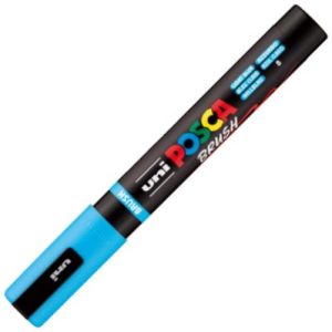 Marcador uni-posca brush punta 1-4mm pc-5br color azul claro