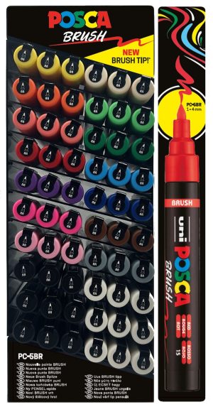 Exp 60 marcador uni-posca brush PC-5BR punta 1-4mm colores surtidos