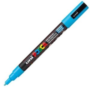 MARCADOR UNI-POSCA PC3M COLOR AZUL CLARO PUNTA 0,9-1,3MM