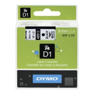 CINTA DYMO D1 9MMX7M NEGRO/BLANCO