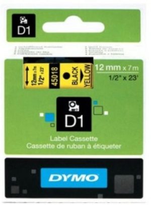 Cinta dymo d1 12mmx7m negro/amarillo
