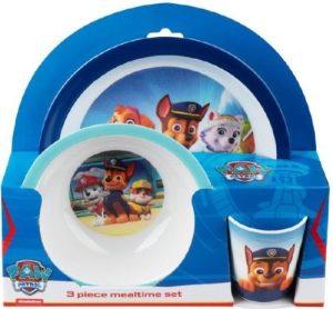 SET VAJILLA INFANTIL PAW PATROL AZUL 3 PIEZAS