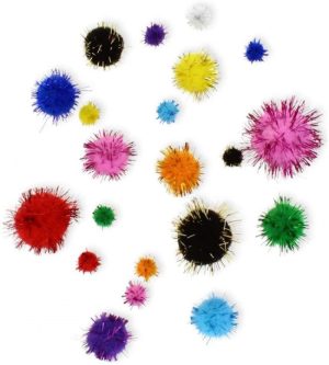 PAQ/100 POMPONES BRILLANTES FIXO