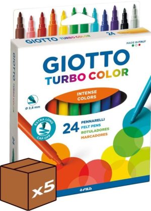 (pack 5u.) Estuche 24 rotuladores giotto turbocolor