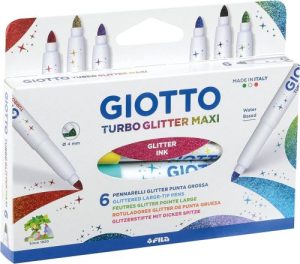 Estuche 6 rotuladores turbo glitter maxi