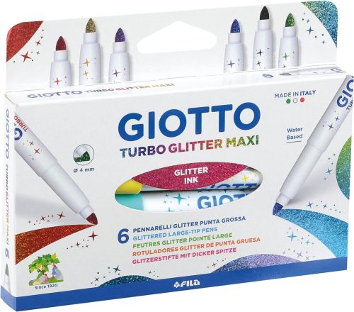 Estuche 6 rotuladores turbo glitter maxi