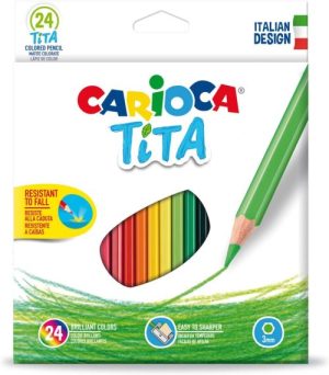 ESTUCHE 24 LAPICES DE COLORES HEXAGONALES TITA