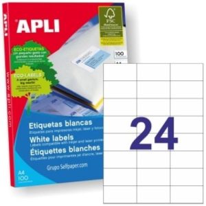 C/100 hojas etiquetas ft/im 70x37 apli cantos rectos