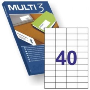C/100 HOJAS ETIQUETAS FT/IM 52.5X29.7 MULTI3 CANTOS RECTOS