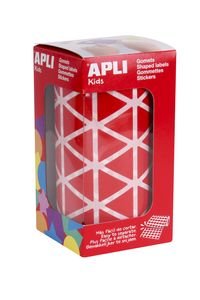 ROLLO GOMETS TRIANGULARES ROJO AUTOADHESIVOS 20MM