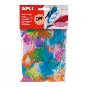 Bolsa plumas collage colores surtidos 14g