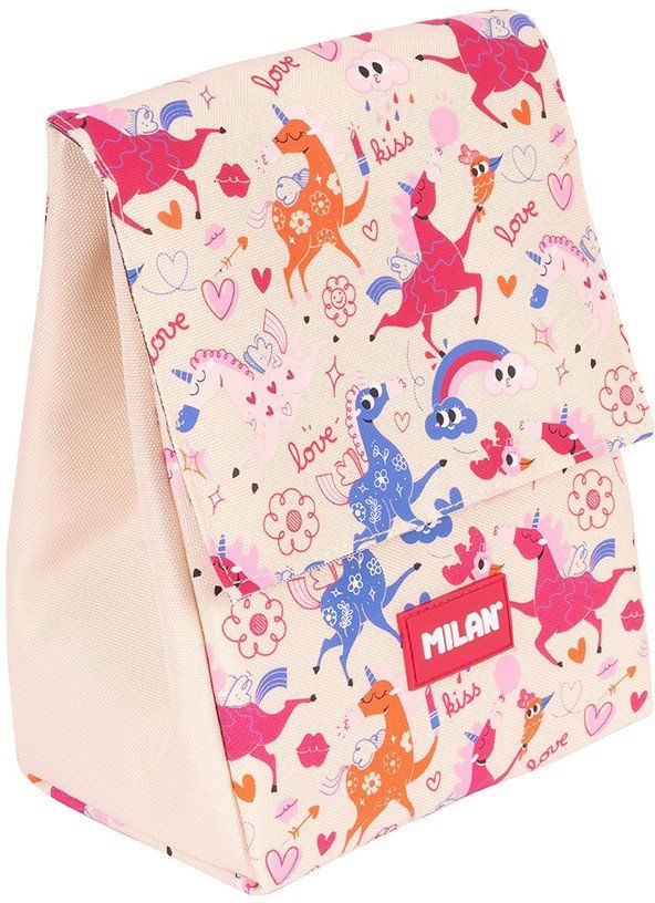 Bolsa isotermica porta alimentos 3.5 litros con 2 recipientes, serie Flowicorn