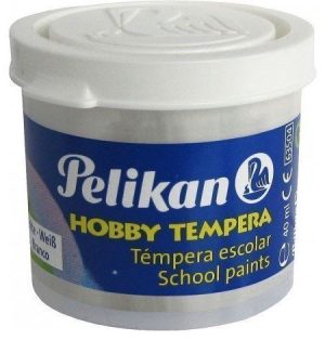 C/6 botes tempera pelikan 40ml color blanco