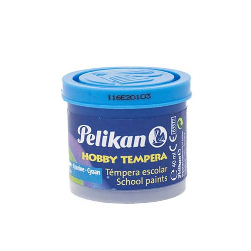 C/6 botes tempera pelikan 40ml color azul cyan