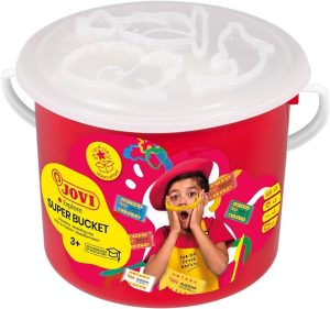 Cubo 6 tacos plastilina jovi 50g surtidos + accesorios
