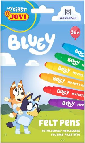Estuche 6 rotuladores bluey my first felt pens colores surtidos