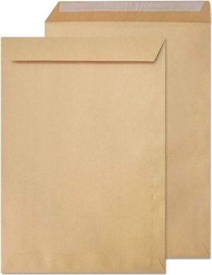 C/500 bolsas postal polongado kraft 80g 132x187 autoadhesivo con tira de silicona