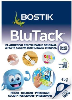 Exp 12 sobres blu-tack blanco 45g.