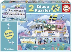 PUZZLE 2X100 PIEZAS BARCO INSIDE OUTSIDE