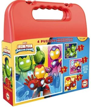 MALETA PUZZLES PROGRESIVOS 6-9-12-16 IRON MAN AND FRIENDS