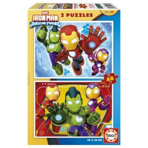 PUZZLE 2X48 IRON MAN AND HIS AWESOME FRIENDS