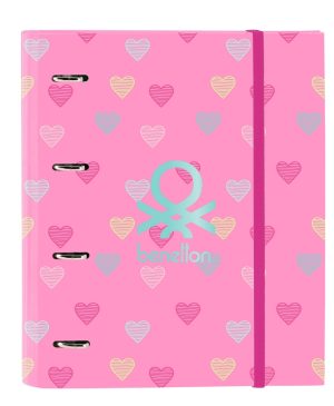 CARPETA 4 ANILLAS 35MM CON RECAMBIO BENETTON HEART 27x32x3,5cm
