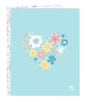 CARPETA FOLIO 4 ANILLAS MIXTAS MOOS FIORI 26,5x33x4cm