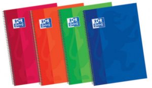 Paq/5 cuaderno espiral fº 80h 90g. pauta 2,5 c/m tapa plastico classic