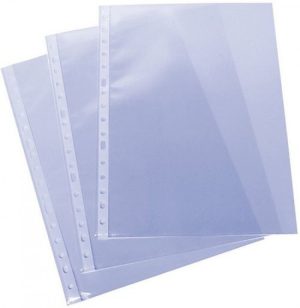 C/100 fundas portadocumentos a4 multitaladro polipropileno standard 70mc cristal