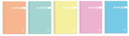 Paq/5 bloc fº 80h 90g cuad.4x4 c/m plastipac tapa polipropileno pastel