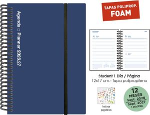 AGENDA ESCOLAR 26/27 STUDENT FOAM 12X17 DP AZUL
