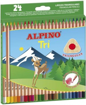 ESTUCHE 24 LAPICES DE COLORES ALPINO TRI COLORES SURTIDOS