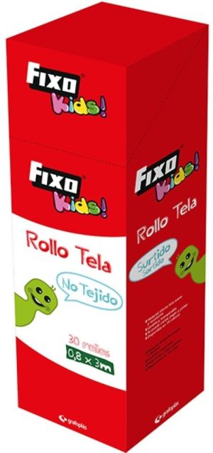 EXP 30 ROLLOS DE TELA NO TEJIDO 0.8X3M COL SURT FIXO KIDS