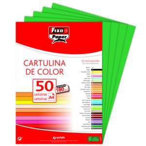 Paq/50 cartulinas fixo a4 180g. verde navidad
