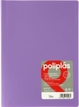 CARPETA Fº 40 FUNDAS SOLDADAS OPACAS LAVANDA POLIPLAS