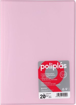 CARPETA Fº 50 FUNDAS SOLDADAS TRANSLUCIDAS ROSA SOFT