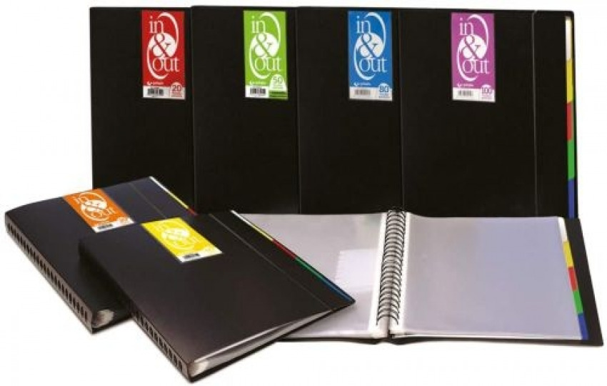 Carpeta 40 fundas extraibles a4 'in &out' color negro grafoplas